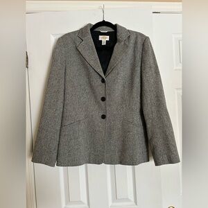 Talbots Classic Gray Women's Wool Blend Blazer